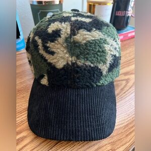 Camouflage Sherpa and Corduroy Cap -NWOT